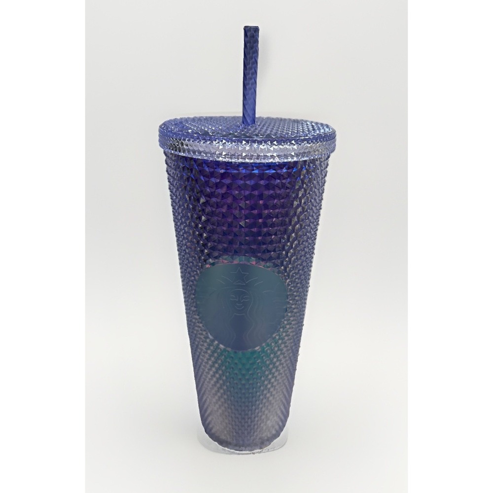 Starbucks 2021 White Iridescent Crystal Diamond Studded Venti 24oz Tumbler NEW
